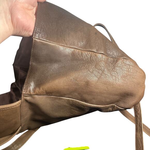 Handmade Leather Crossbody Shoulder Bag Brown Slouchy Satchel – Some Fading - Picture 15 of 15